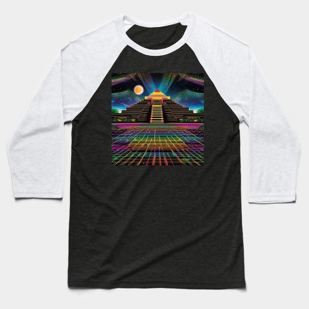 Psychedelic Apocalypse Eclipse Dreams 164 Baseball T-Shirt by Benito Del Ray